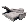 Right corner sofa-bed Lemance pakoworld grey fabric 255x168x82cm