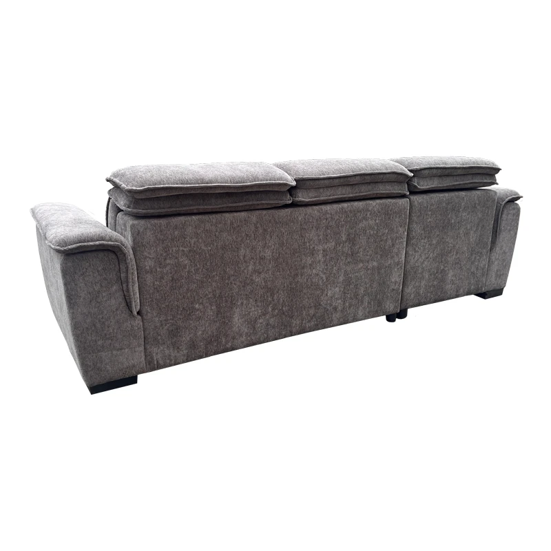 Right corner sofa-bed Lemance pakoworld grey fabric 255x168x82cm