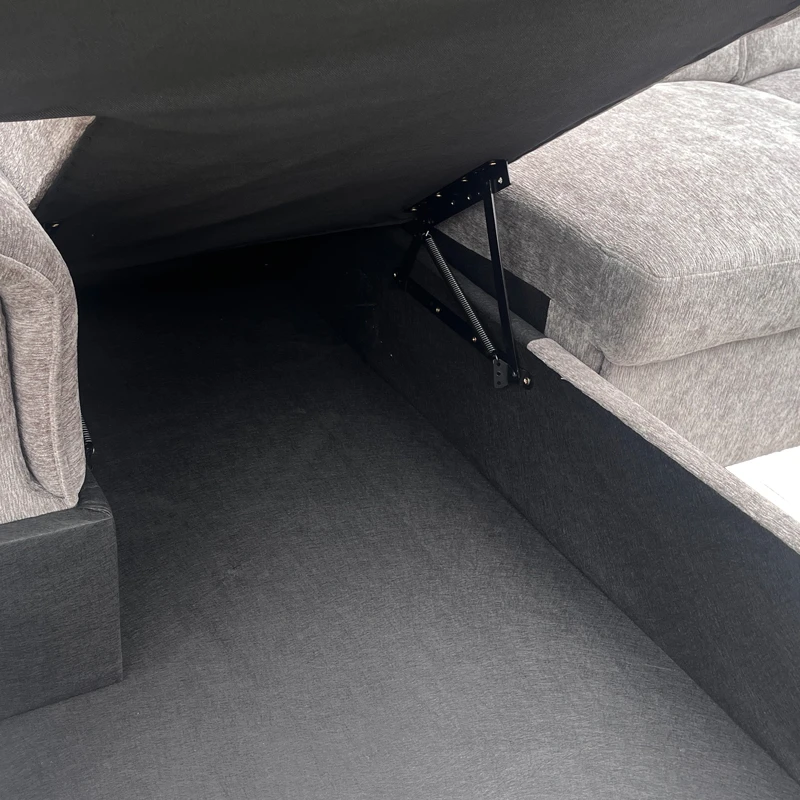 Right corner sofa-bed Lemance pakoworld grey fabric 255x168x82cm
