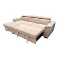 Right corner sofa-bed Lemance pakoworld beige fabric 255x168x82cm