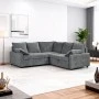 Corner sofa bed Lounivo pakoworld anthracite fabric 215x215x84cm