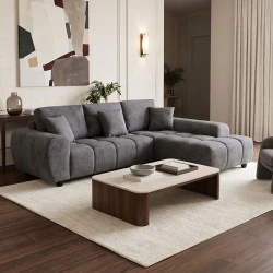 Left corner sofa Londe pakoworld grey fabric 273x211x92cm Left corner sofa Londe pakoworld grey fabric 273x211x92cm