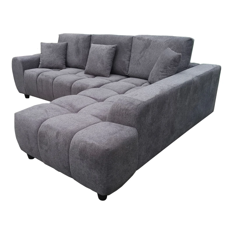 Left corner sofa Londe pakoworld grey fabric 273x211x92cm