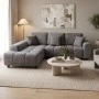 Right corner sofa Londe pakoworld grey fabric 273x211x92cm