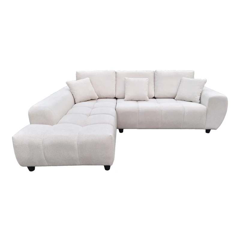 Right corner sofa Londe pakoworld beige fabric 273x211x92cm