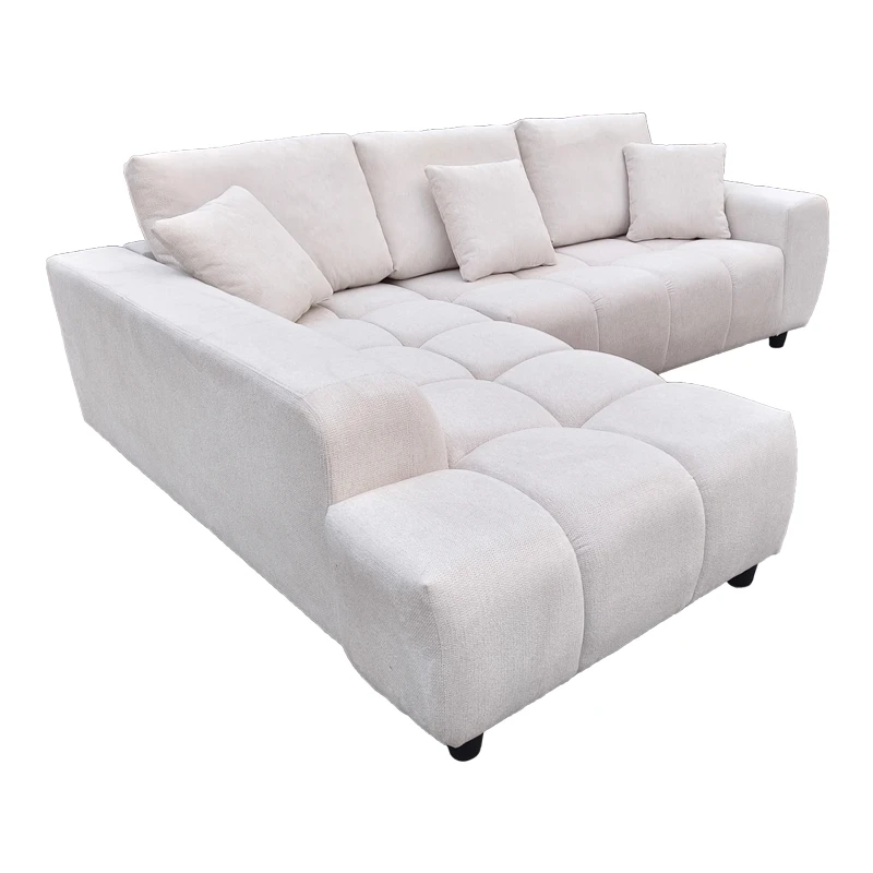 Right corner sofa Londe pakoworld beige fabric 273x211x92cm