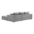 Left corner sofa Maden pakoworld grey fabric 279x203x90cm
