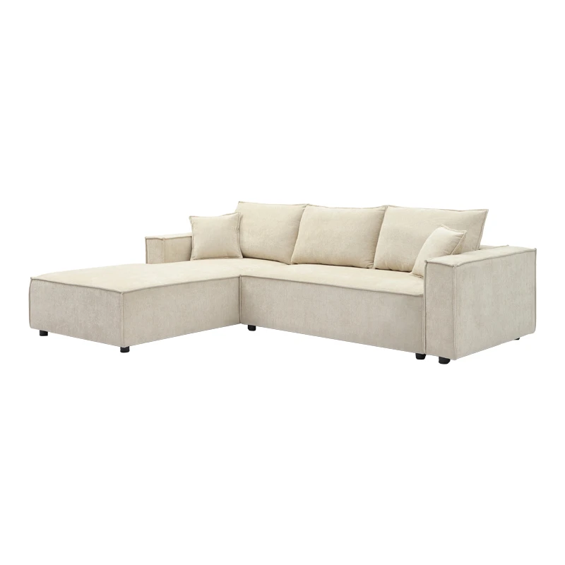 Right corner sofa Maden pakoworld beige fabric 279x203x90cm