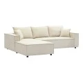 Right corner sofa Maden pakoworld beige fabric 279x203x90cm