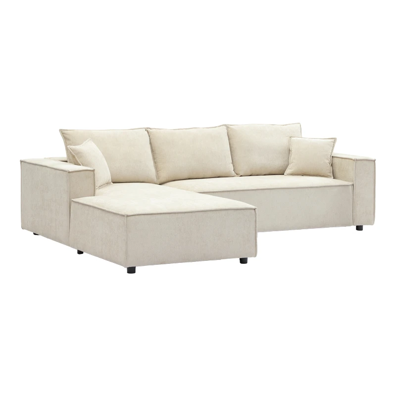 Right corner sofa Maden pakoworld beige fabric 279x203x90cm