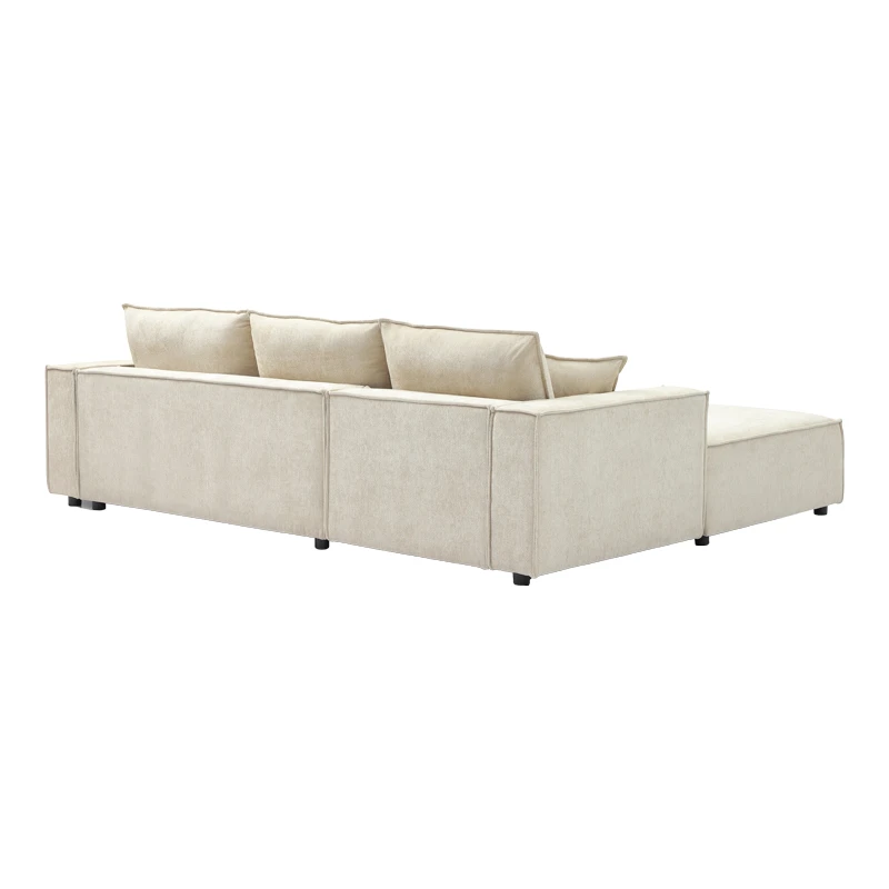 Right corner sofa Maden pakoworld beige fabric 279x203x90cm