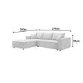 Right corner sofa Maden pakoworld beige fabric 279x203x90cm