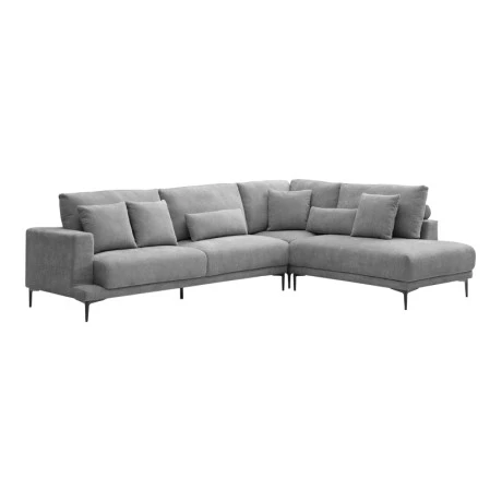 Left corner sofa Maliva pakoworld grey fabric 280x210x100cm
