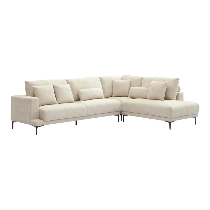 Left corner sofa Maliva pakoworld beige fabric 277x206x85cm