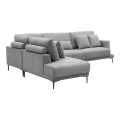 Corner sofa Maliva pakoworld right corner grey fabric 280x210x100cm