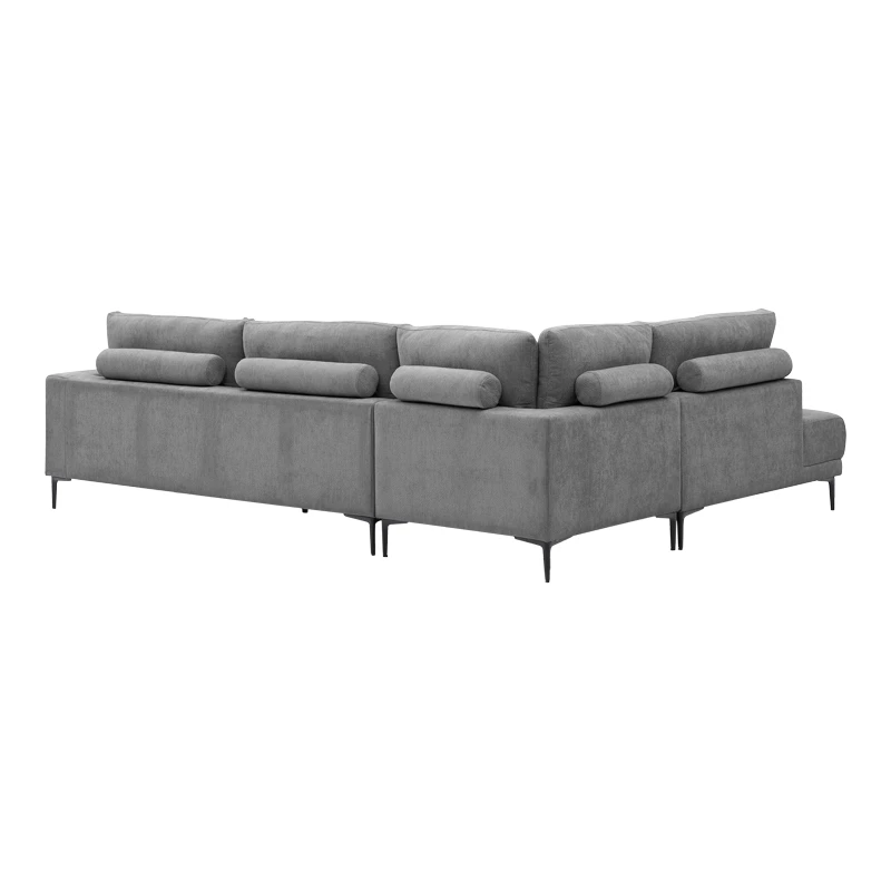 Corner sofa Maliva pakoworld right corner grey fabric 280x210x100cm