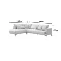 Corner sofa Maliva pakoworld right corner beige fabric 280x210x100cm