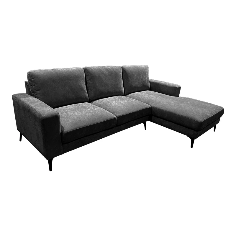 Left corner sofa Menande pakoworld anthracite fabric 248x160x89cm