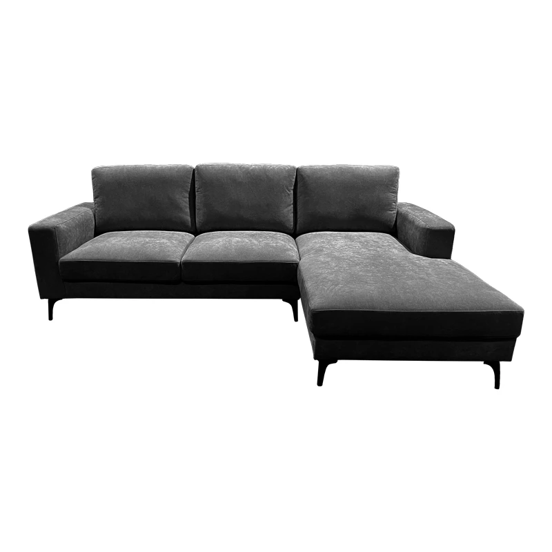 Left corner sofa Menande pakoworld anthracite fabric 248x160x89cm