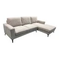 Left corner sofa Menande pakoworld beige fabric 248x160x89cm