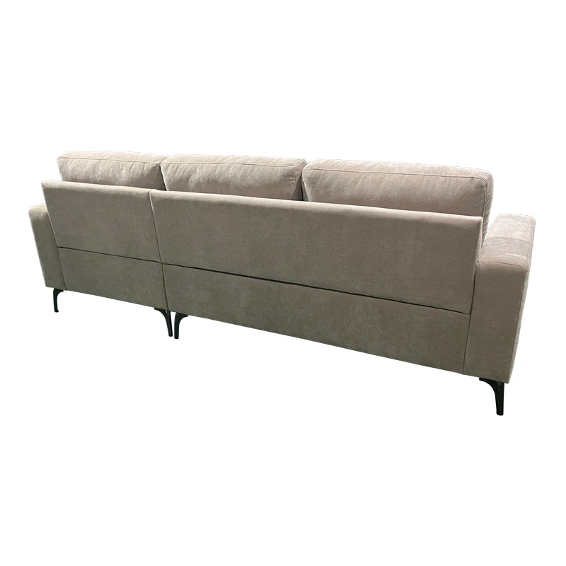 Left corner sofa Menande pakoworld beige fabric 248x160x89cm