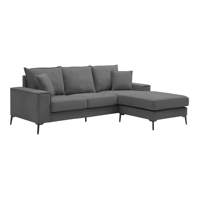 Reversible corner sofa Ravelma pakoworld anthracite fabric 241x168x87cm