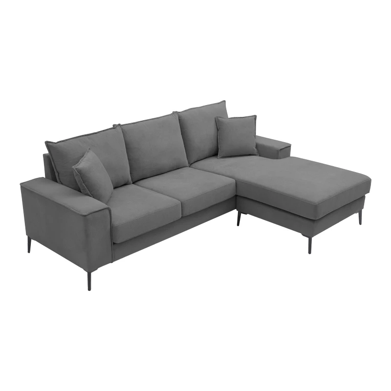 Reversible corner sofa Ravelma pakoworld anthracite fabric 241x168x87cm