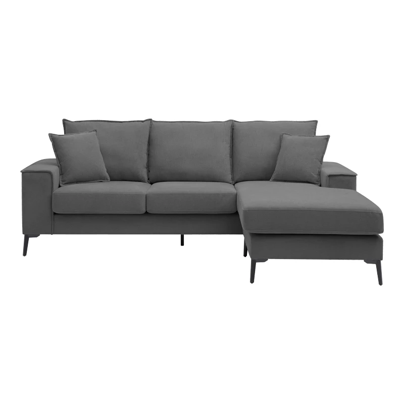 Reversible corner sofa Ravelma pakoworld anthracite fabric 241x168x87cm
