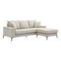 Reversible corner sofa Ravelma pakoworld beige fabric 241x168x87cm