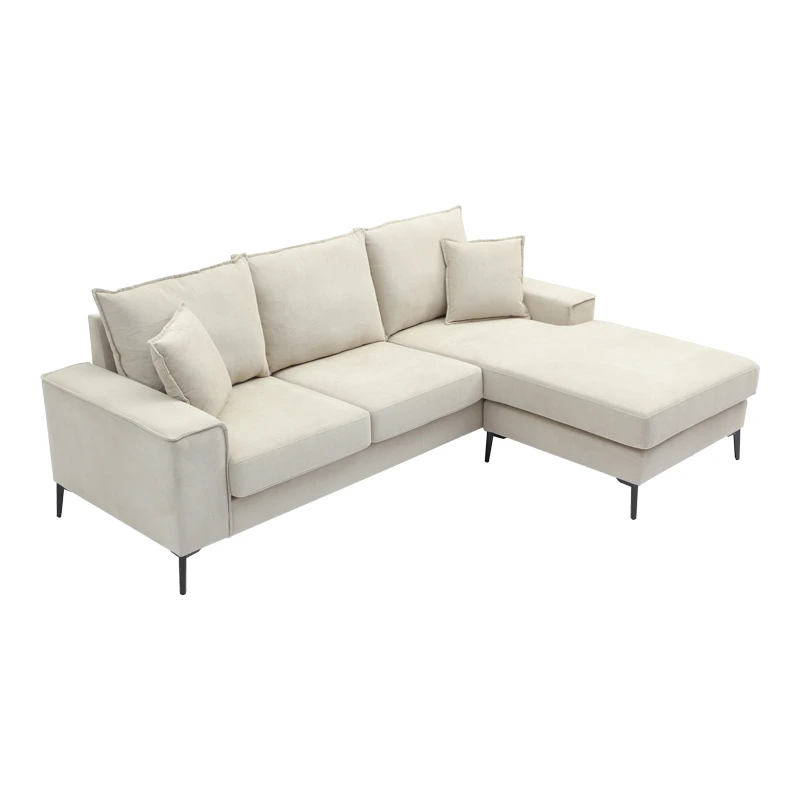 Reversible corner sofa Ravelma pakoworld beige fabric 241x168x87cm