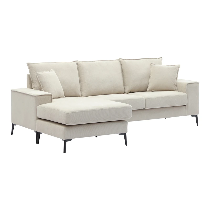 Reversible corner sofa Ravelma pakoworld beige fabric 241x168x87cm