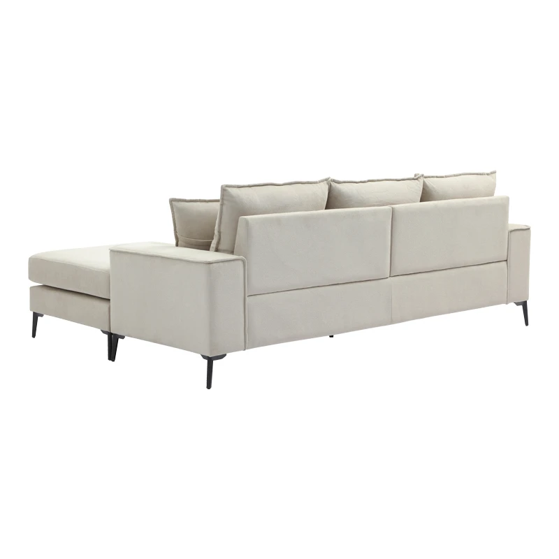 Reversible corner sofa Ravelma pakoworld beige fabric 241x168x87cm