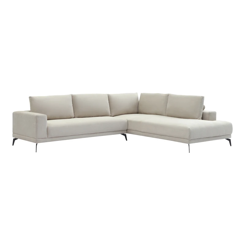 Left corner sofa Selio pakoworld beige fabric 300x240x100cm