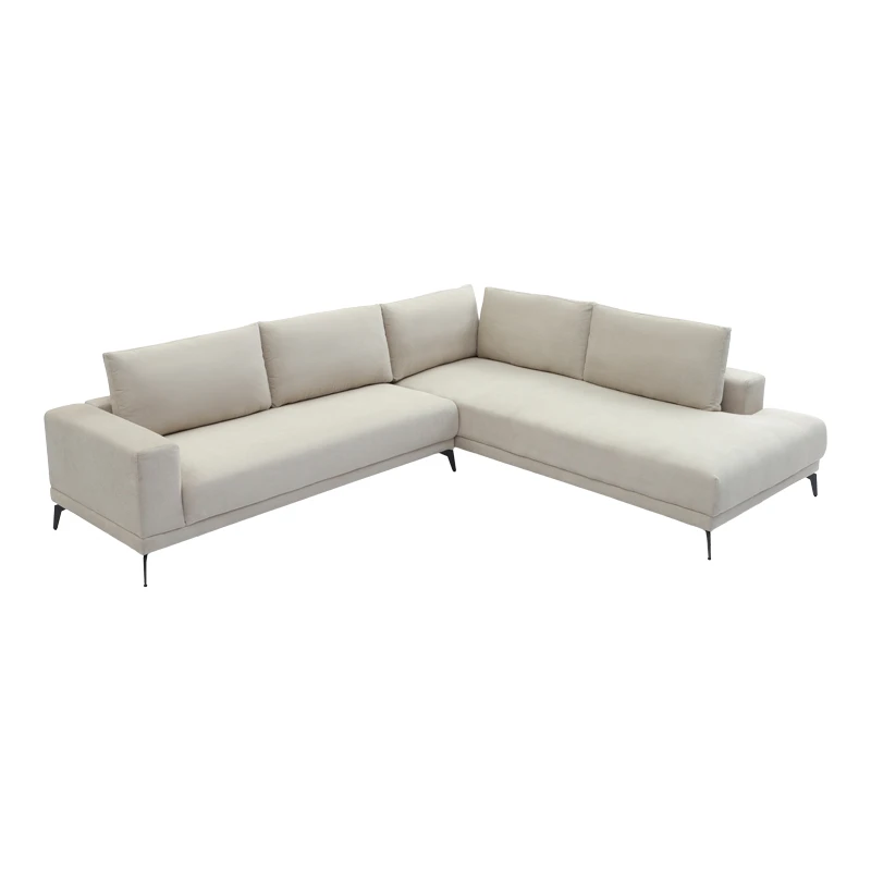 Left corner sofa Selio pakoworld beige fabric 300x240x100cm