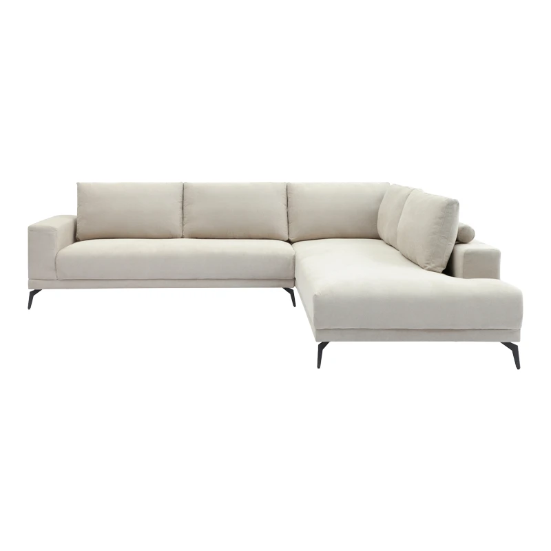 Left corner sofa Selio pakoworld beige fabric 300x240x100cm