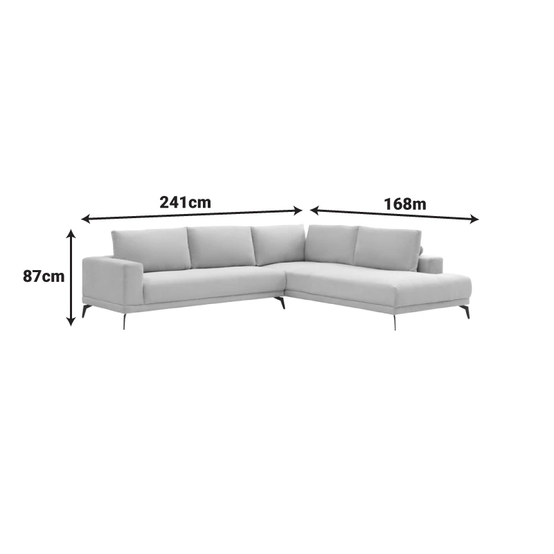 Left corner sofa Selio pakoworld beige fabric 300x240x100cm