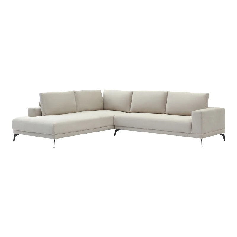 Right corner sofa Selio pakoworld beige fabric 240x109x87cm