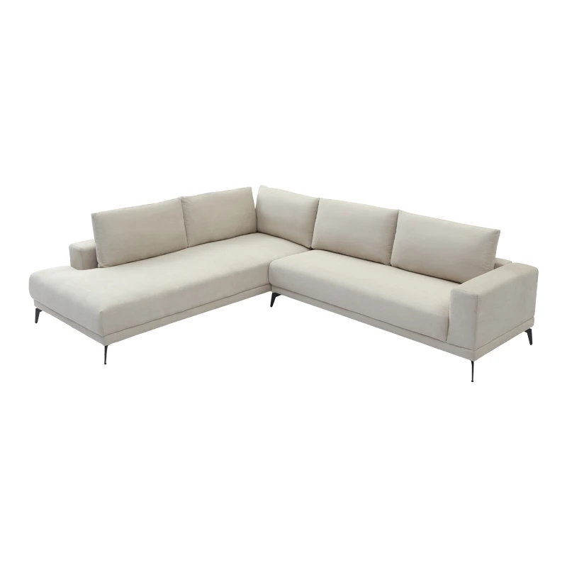Right corner sofa Selio pakoworld beige fabric 240x109x87cm