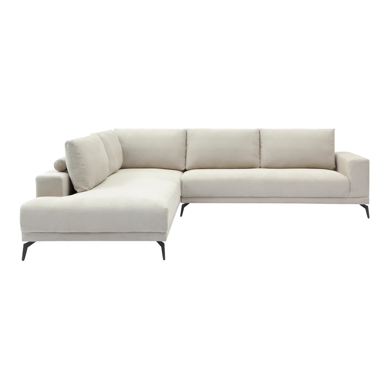 Right corner sofa Selio pakoworld beige fabric 240x109x87cm