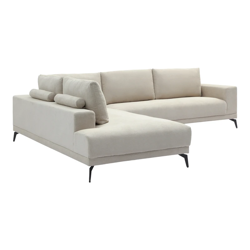 Right corner sofa Selio pakoworld beige fabric 240x109x87cm