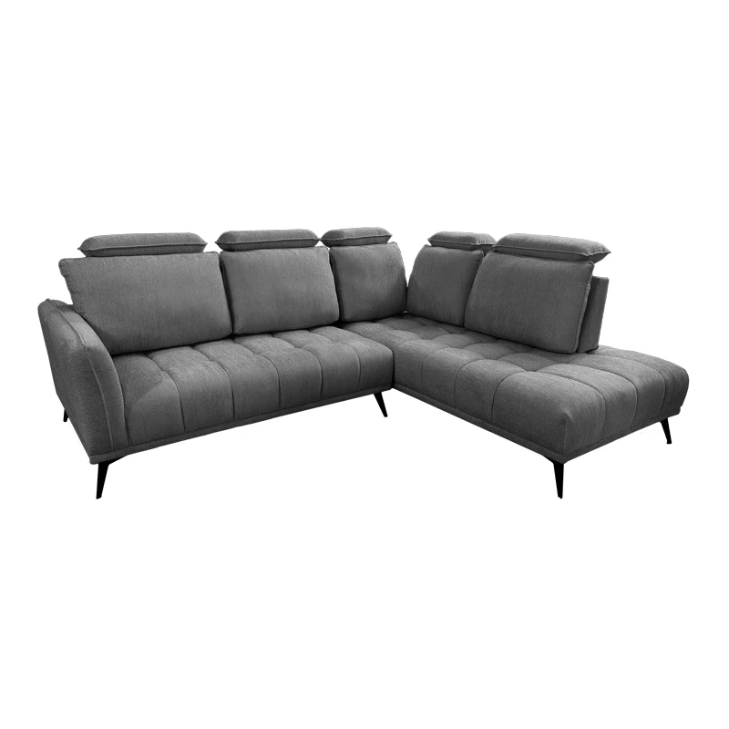 Left corner sofa Serkas pakoworld grey fabric 268x213x100cm