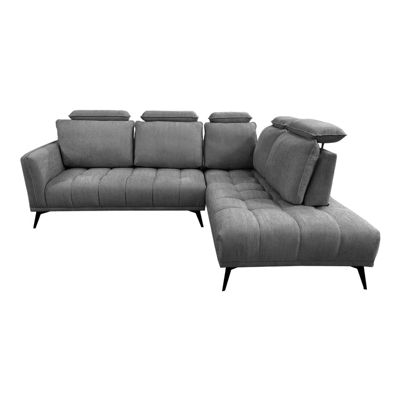Left corner sofa Serkas pakoworld grey fabric 268x213x100cm
