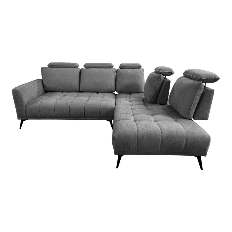 Left corner sofa Serkas pakoworld grey fabric 268x213x100cm