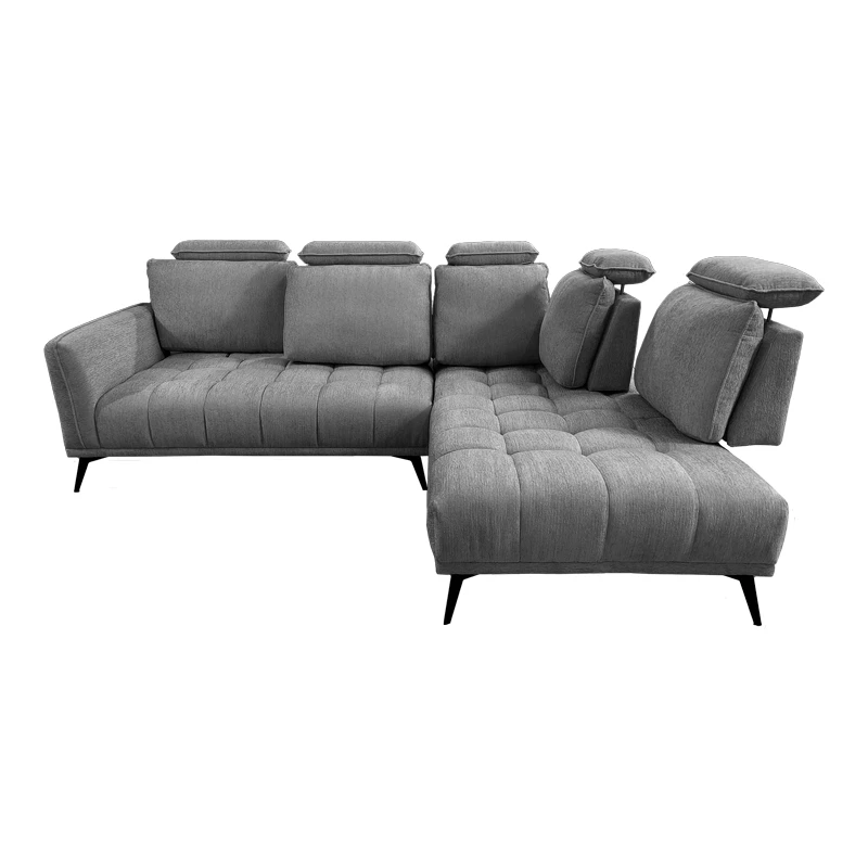 Left corner sofa Serkas pakoworld grey fabric 268x213x100cm