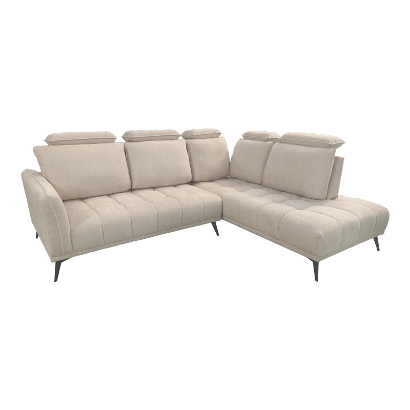 Left corner sofa Serkas pakoworld beige fabric 268x213x100cm