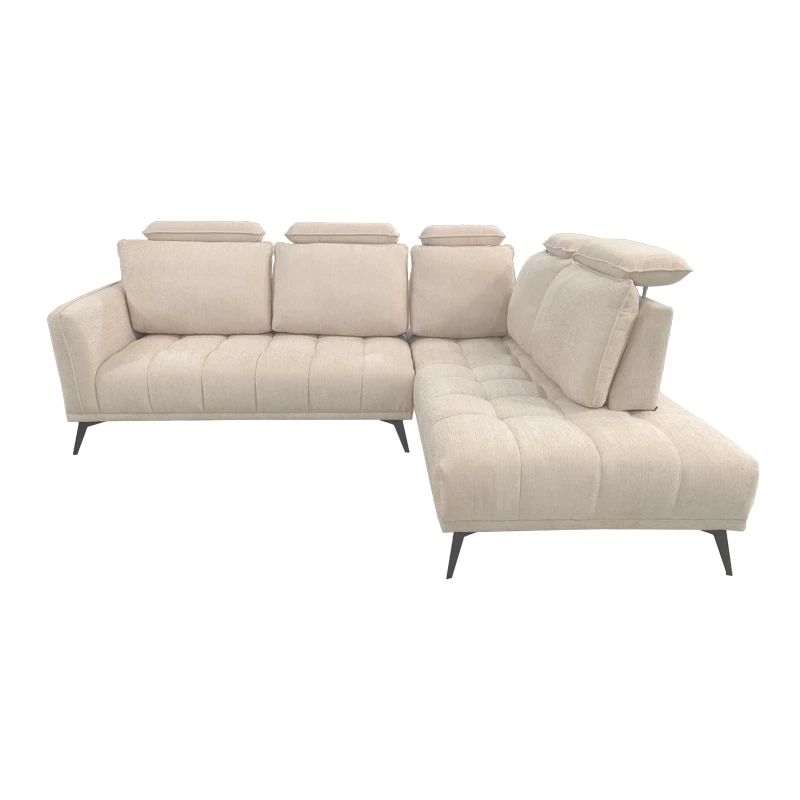 Left corner sofa Serkas pakoworld beige fabric 268x213x100cm
