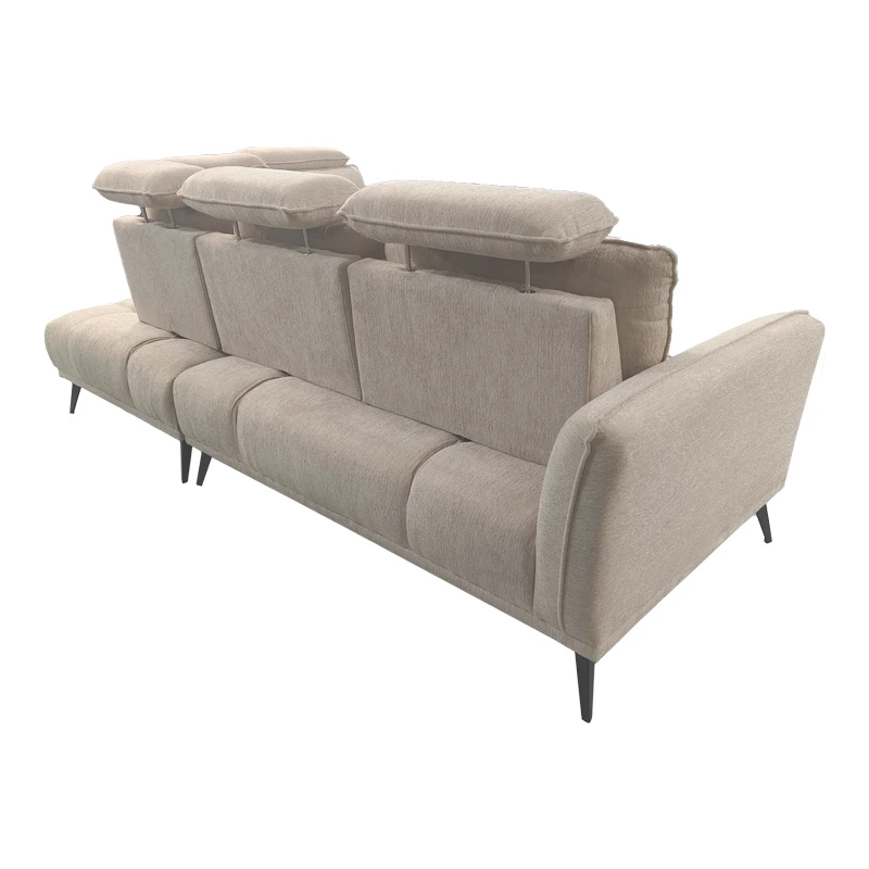 Left corner sofa Serkas pakoworld beige fabric 268x213x100cm