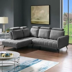 Right corner sofa Serkas pakoworld grey fabric 268x213x100cm