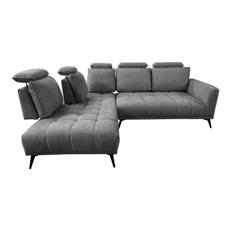 Right corner sofa Serkas pakoworld grey fabric 268x213x100cm