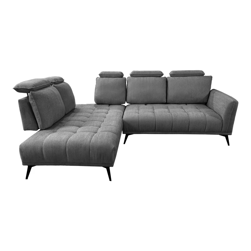 Right corner sofa Serkas pakoworld grey fabric 268x213x100cm